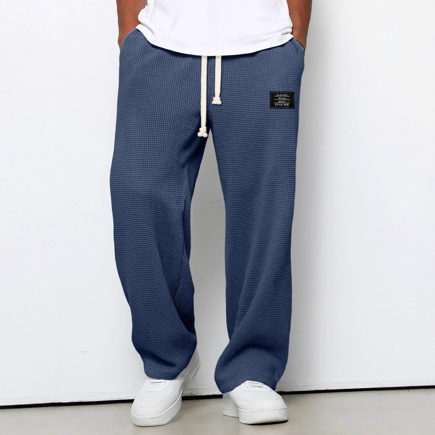 Pantalones Amplios Lorenzo Con Textura Panal Elegante