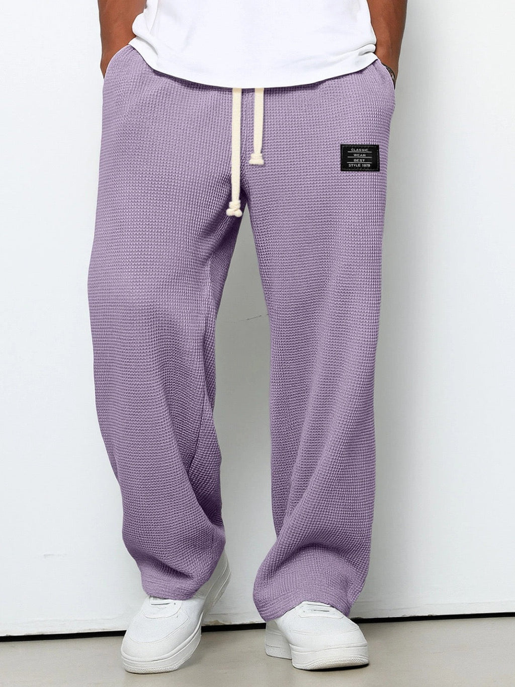 Pantalones Amplios Lorenzo Con Textura Panal Elegante