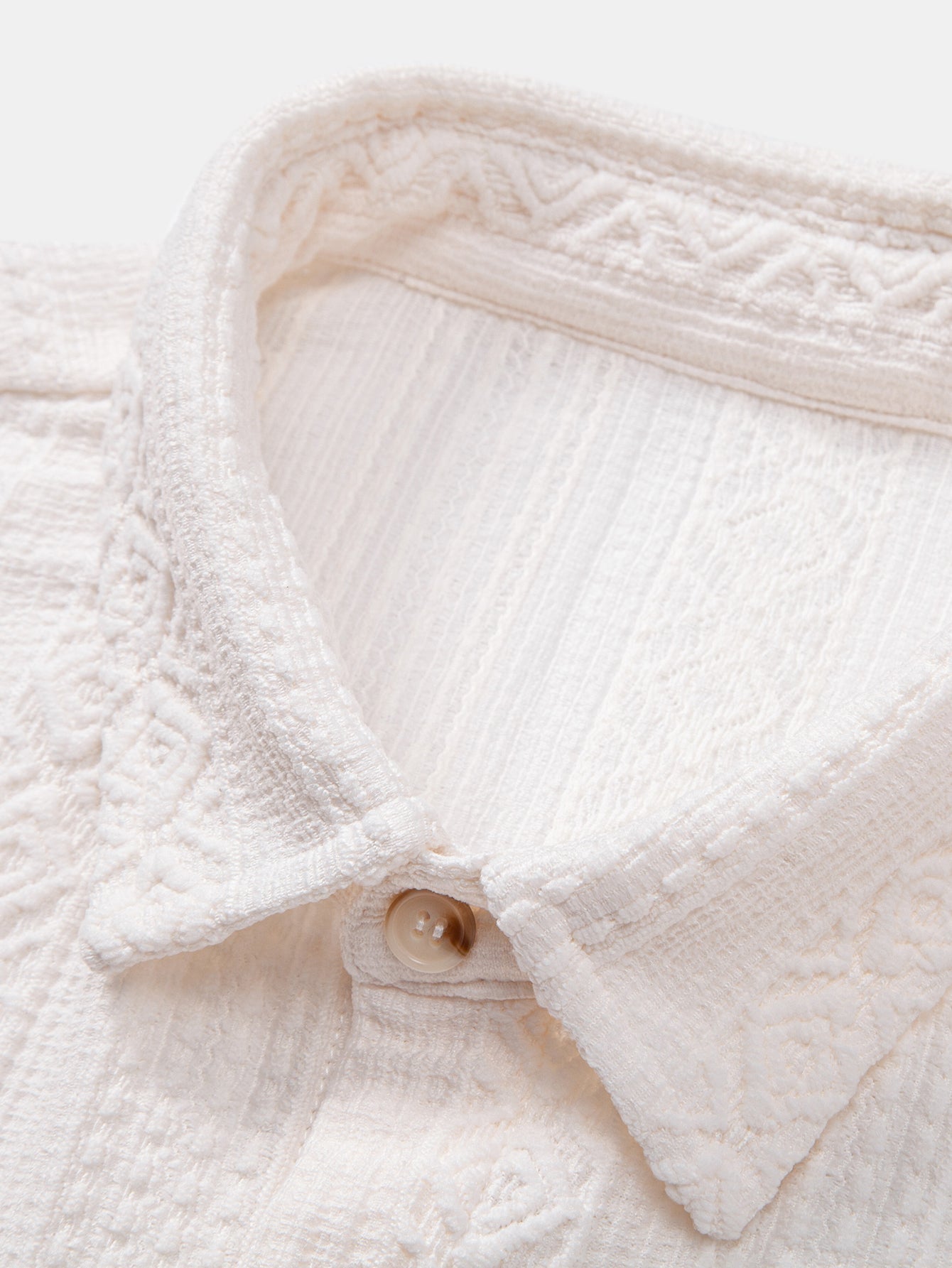 Conjunto Camisa Jacquard Geométrica y Pantalón Recto