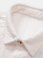 Conjunto Camisa Jacquard Geométrica y Pantalón de Lino