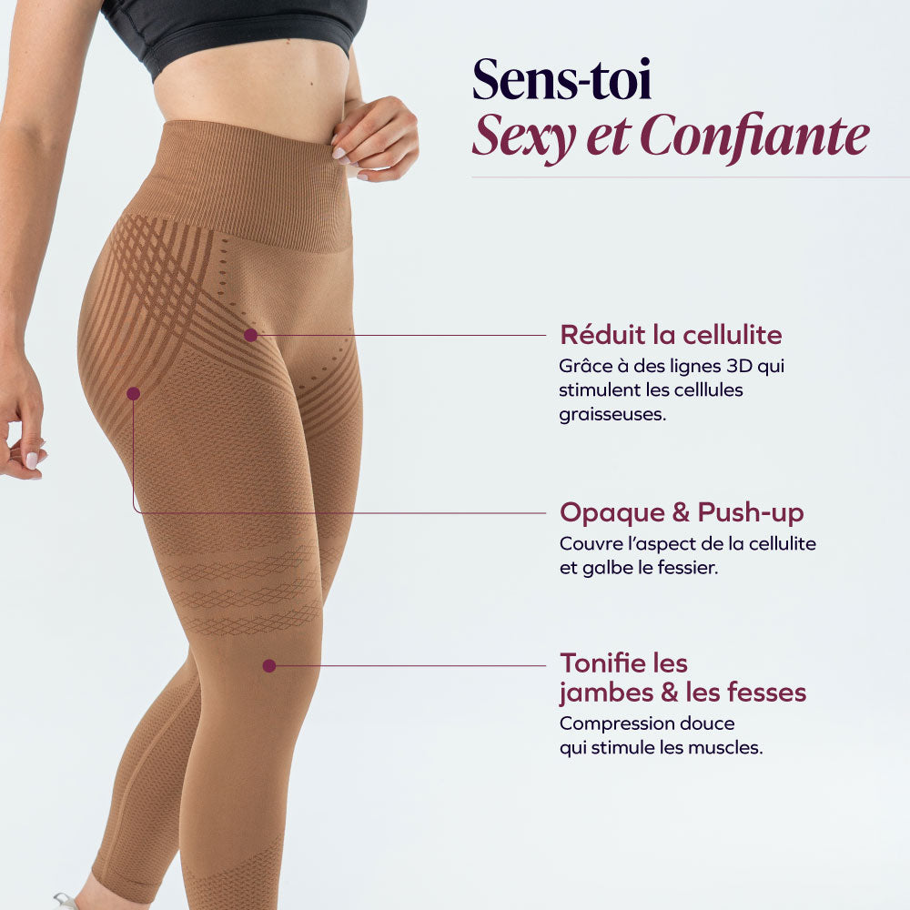 3D-Cellulite-Drainage-Leggings Braun