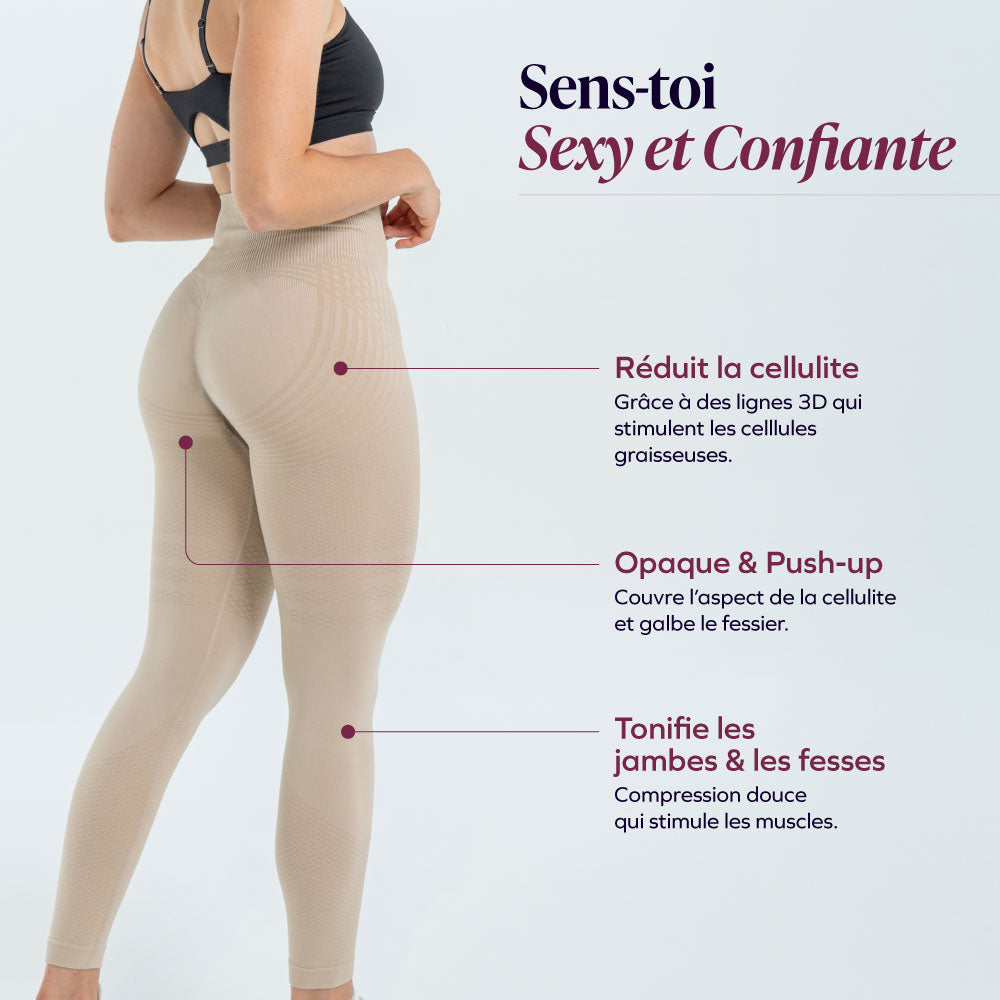 3D-Leggings mit leichter Kompression, drainierend und Anti-Cellulite