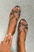 Josefina - Snake Effect Slingback Sandals