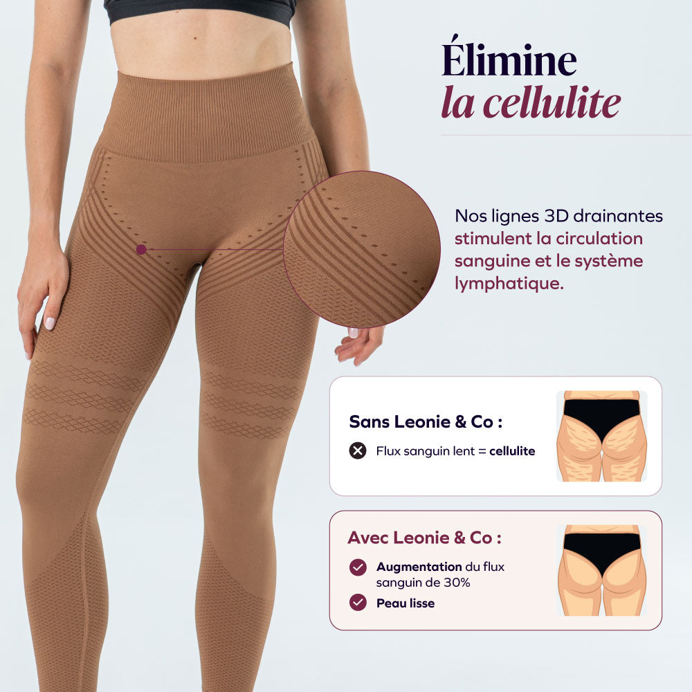 3D-Cellulite-Drainage-Leggings Braun