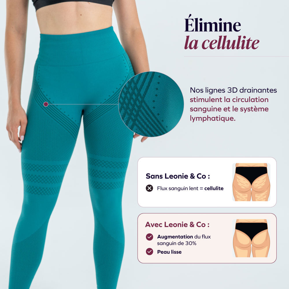 Drenierende 3D Anti-Cellulite Leggings mit leichter Kompression