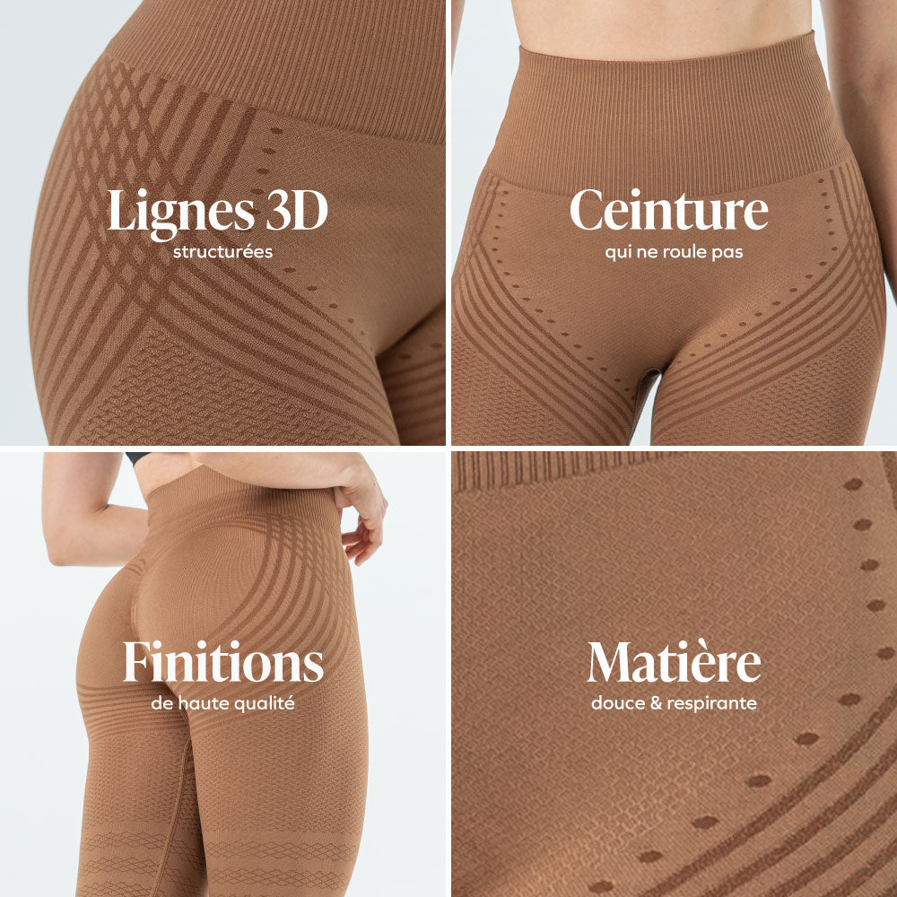 3D-Cellulite-Drainage-Leggings Braun