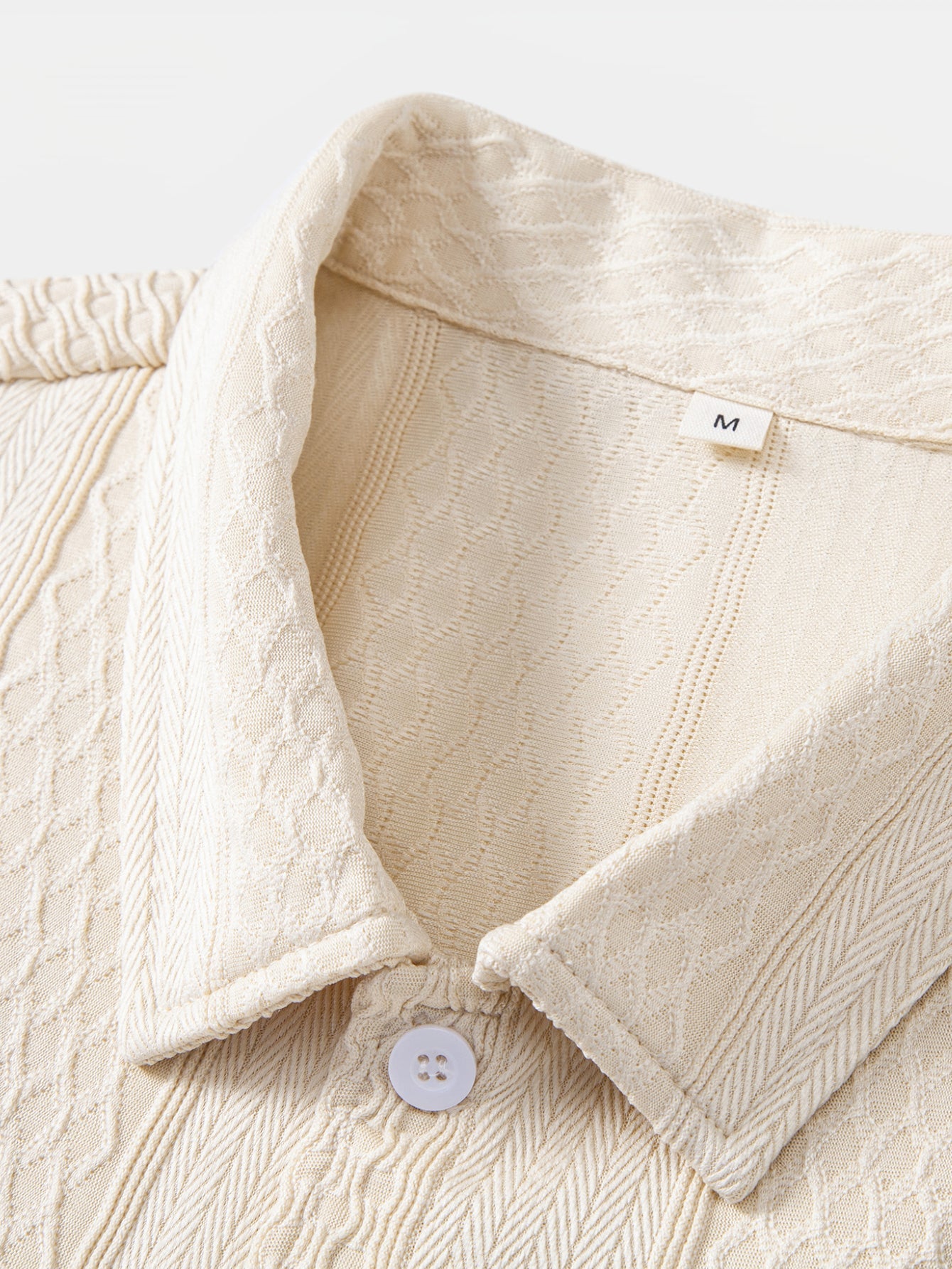 Conjunto Camisa Jacquard Geométrica y Pantalón Recto