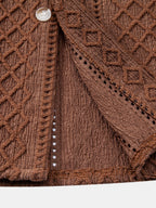 Conjunto Camisa Jacquard Geométrica y Pantalón de Lino