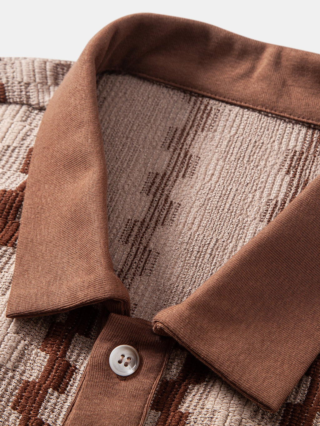 Conjunto Camisa Cuadros Jacquard Y Pantalón Recto Arrugado