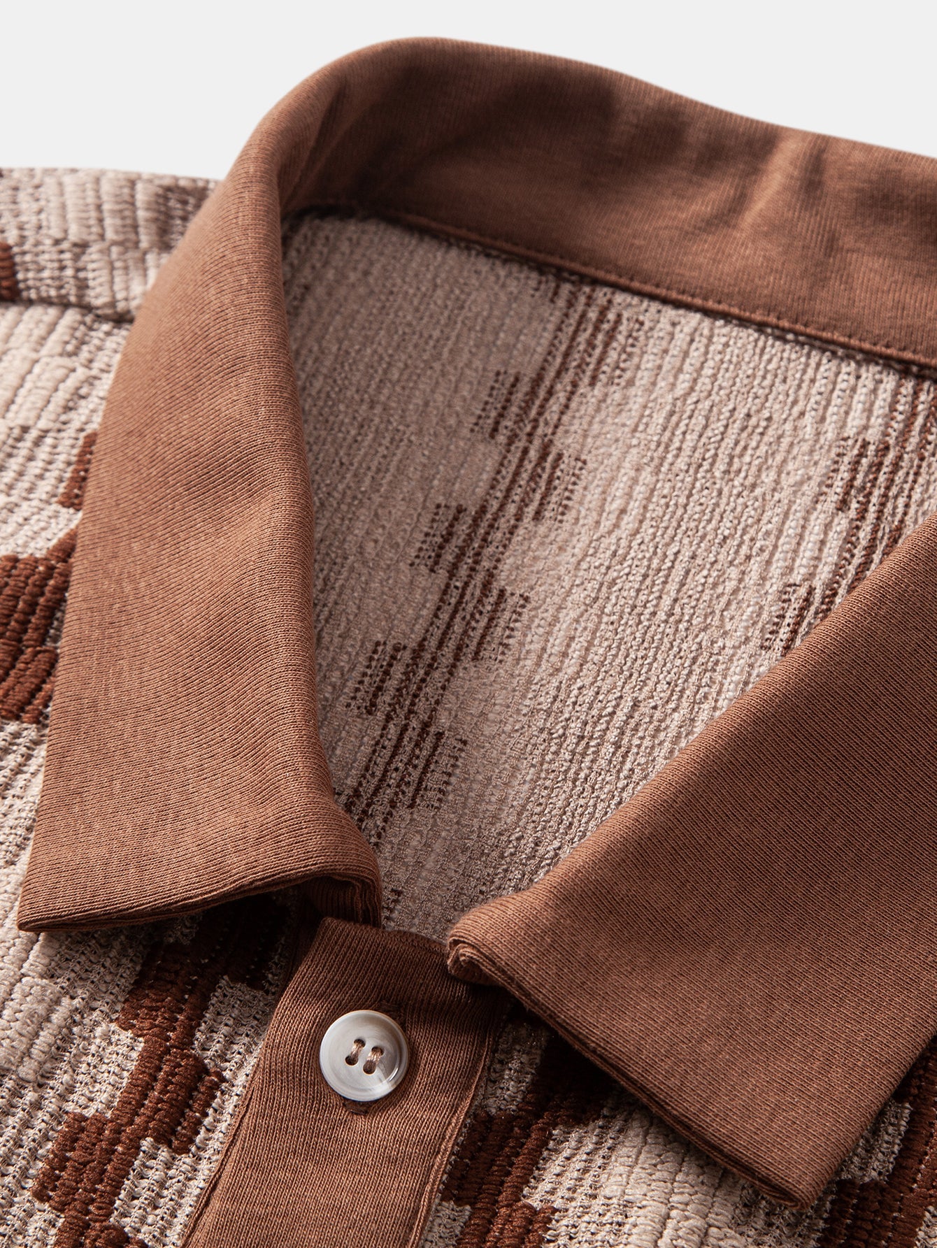 Conjunto Camisa Cuadros Jacquard Y Pantalón Recto Arrugado