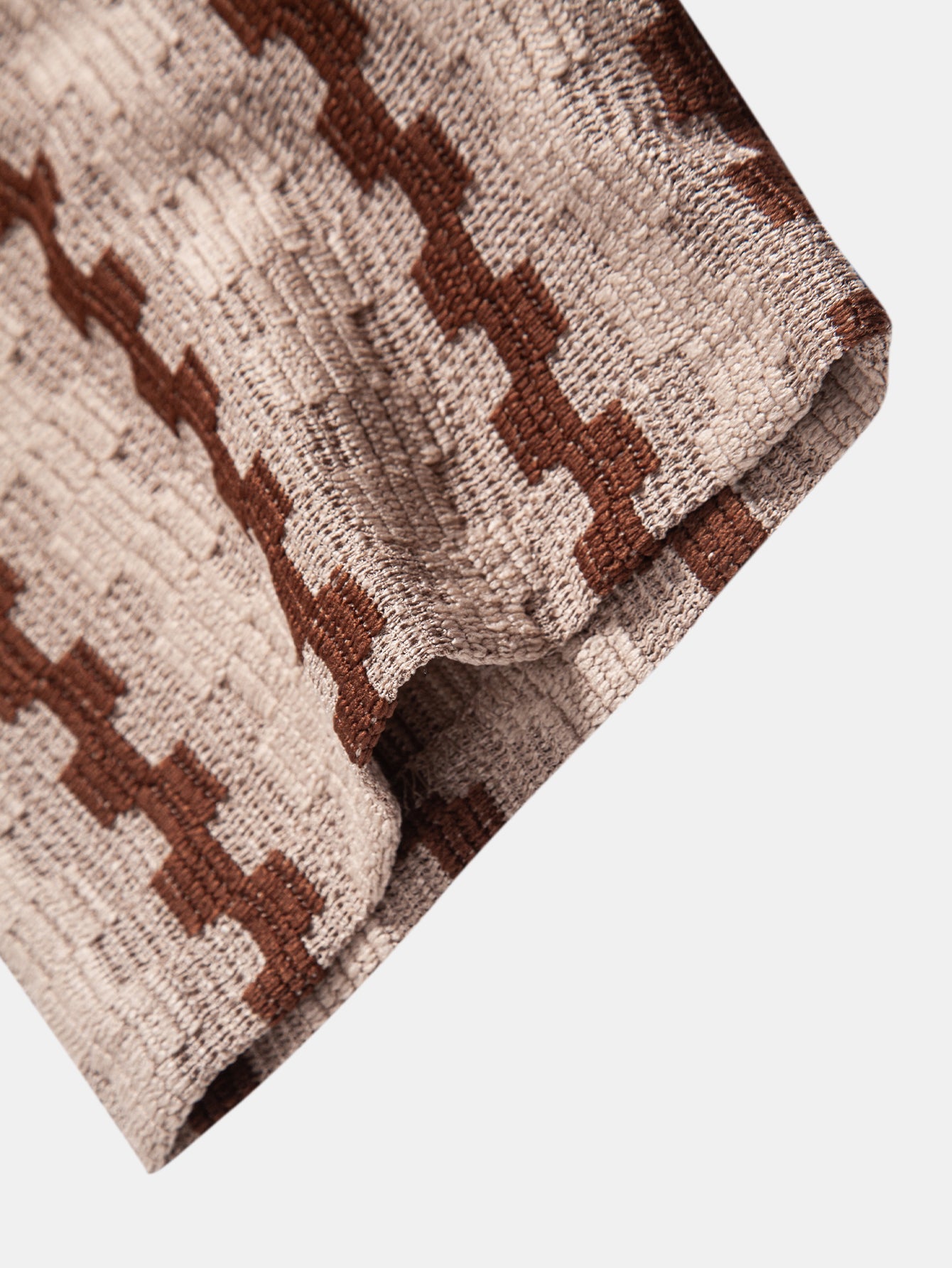 Conjunto Camisa Cuadros Jacquard Y Pantalón Recto Arrugado