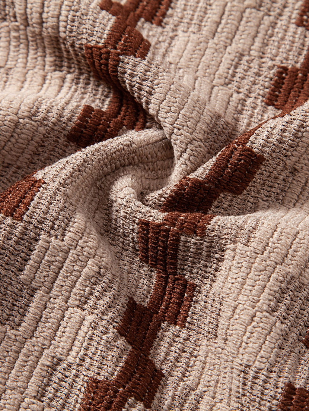 Conjunto Camisa Cuadros Jacquard Y Pantalón Recto Arrugado