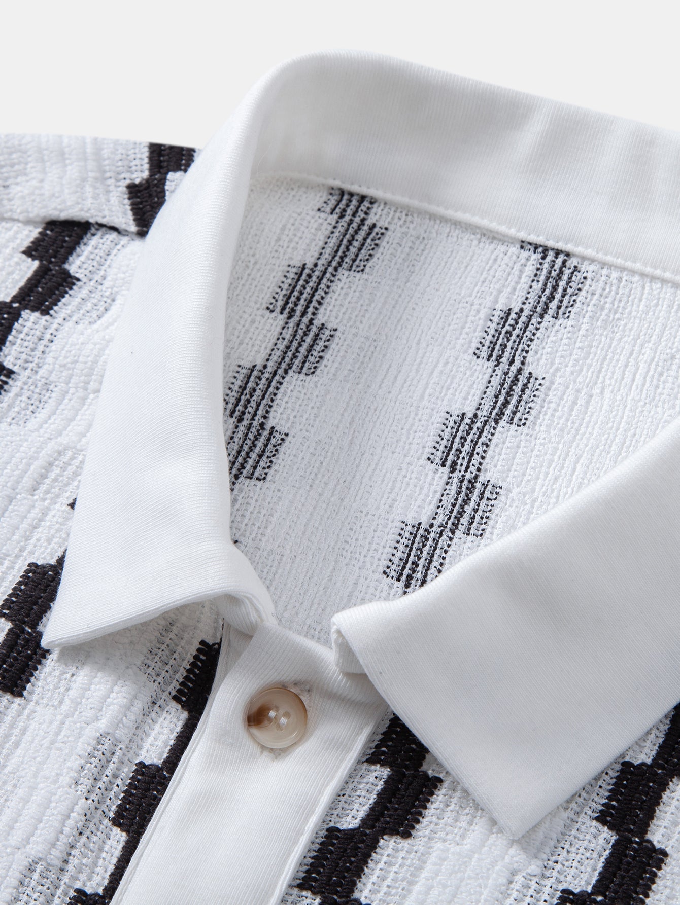 Conjunto Camisa Cuadros Jacquard Y Pantalón Recto Arrugado