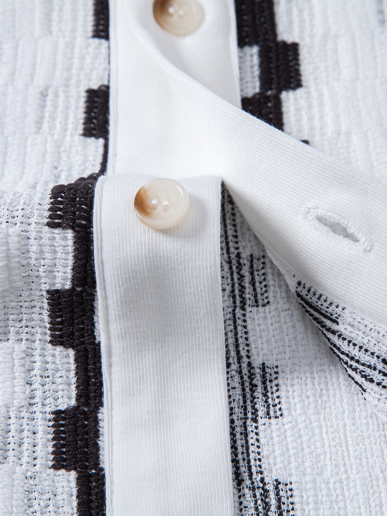 Conjunto Camisa Cuadros Jacquard Y Pantalón Recto Arrugado