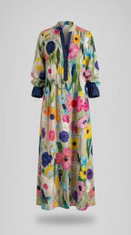 Vestido Boho Primavera Verano De Algodón Y Viscosa