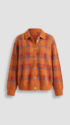 Jersey A Cuadros Retro de Punto Suave