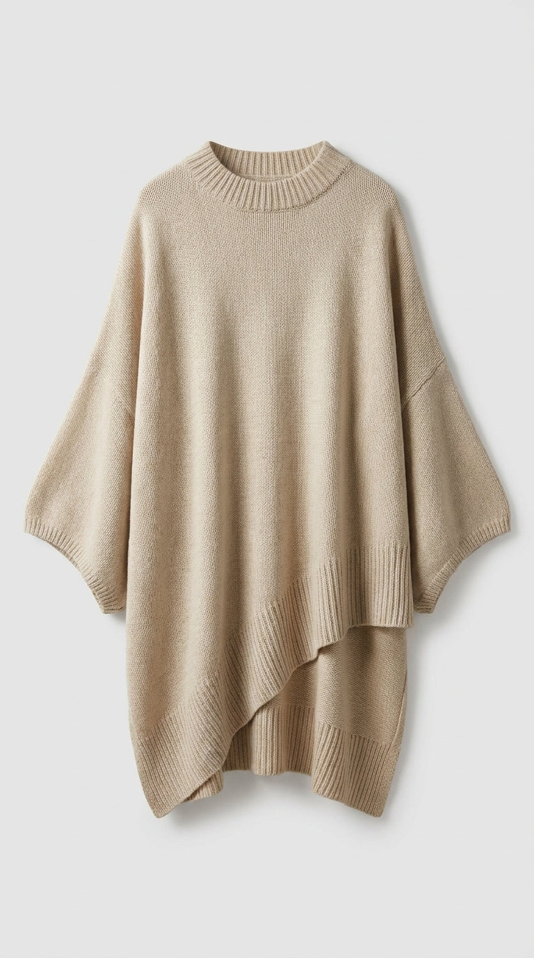 Jersey Oversize Largo de Punto Suave para Mujer
