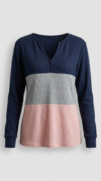 Blusa Colorida con Cuello en V de Corte Suelto