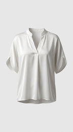Blusa Veraniega Elegante con Cuello en V Suelto