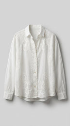 Blusa De Encaje Bordado Elegante Para Mujer