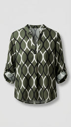 Blusa Mujer Estampado Geométrico Corte Holgado