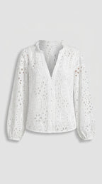 Blusa Bordada de Mujer con Encaje Delicado
