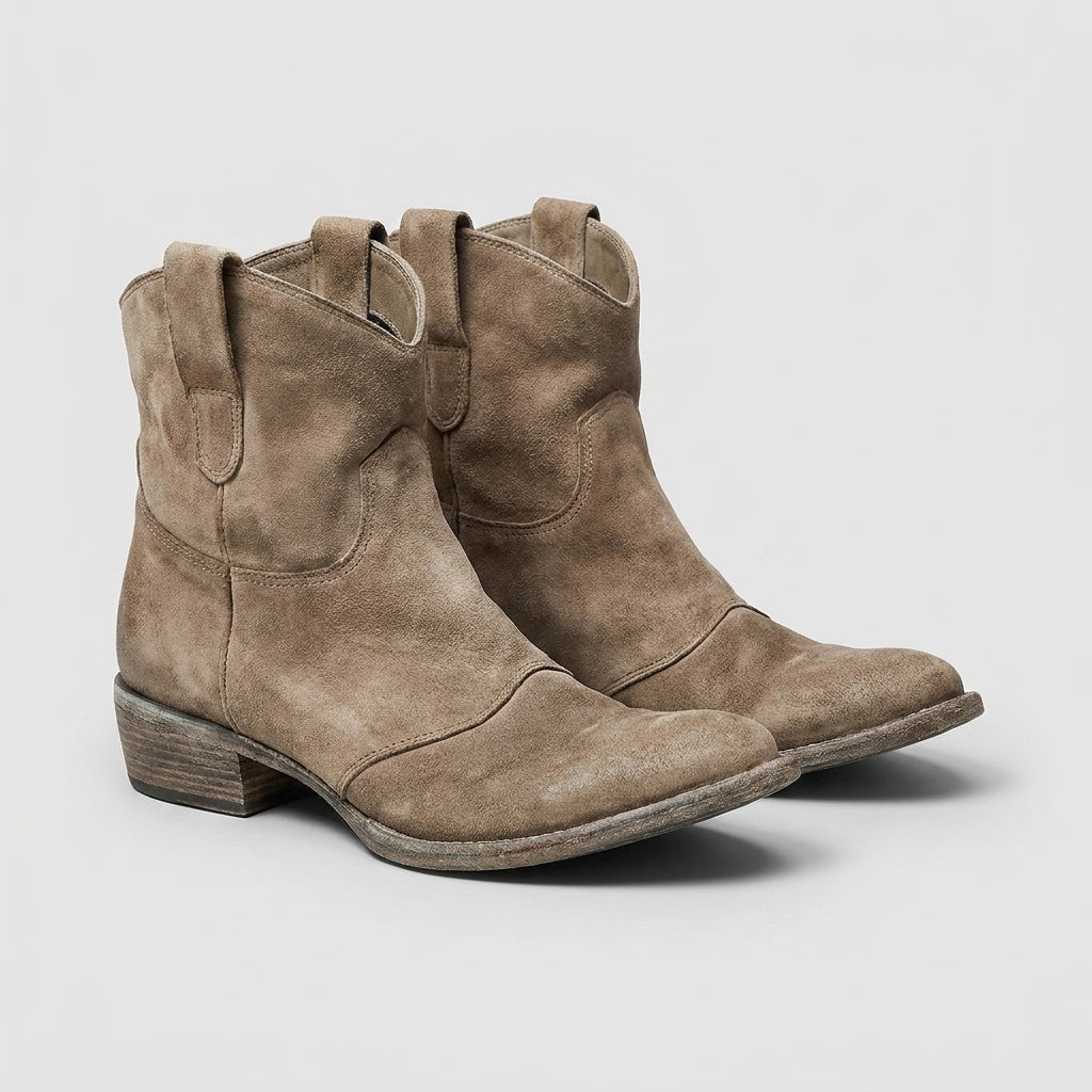 Dominga™ Botines Vaqueros de Tacón Ancho para Mujer, Estilo Casual