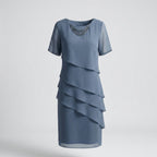 Asunción™ Vestido Midi de Fiesta con Capas Fluidas y Elegantes