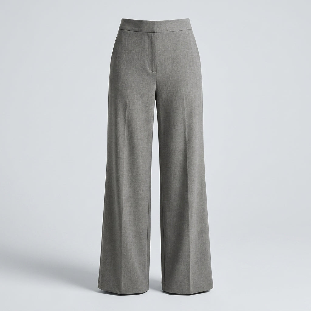 Pantalón Elegante Pierna Ancha De Tiro Alto Mujer
