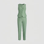 Pantalón De Vestir Shantung Tiro Alto Mujer