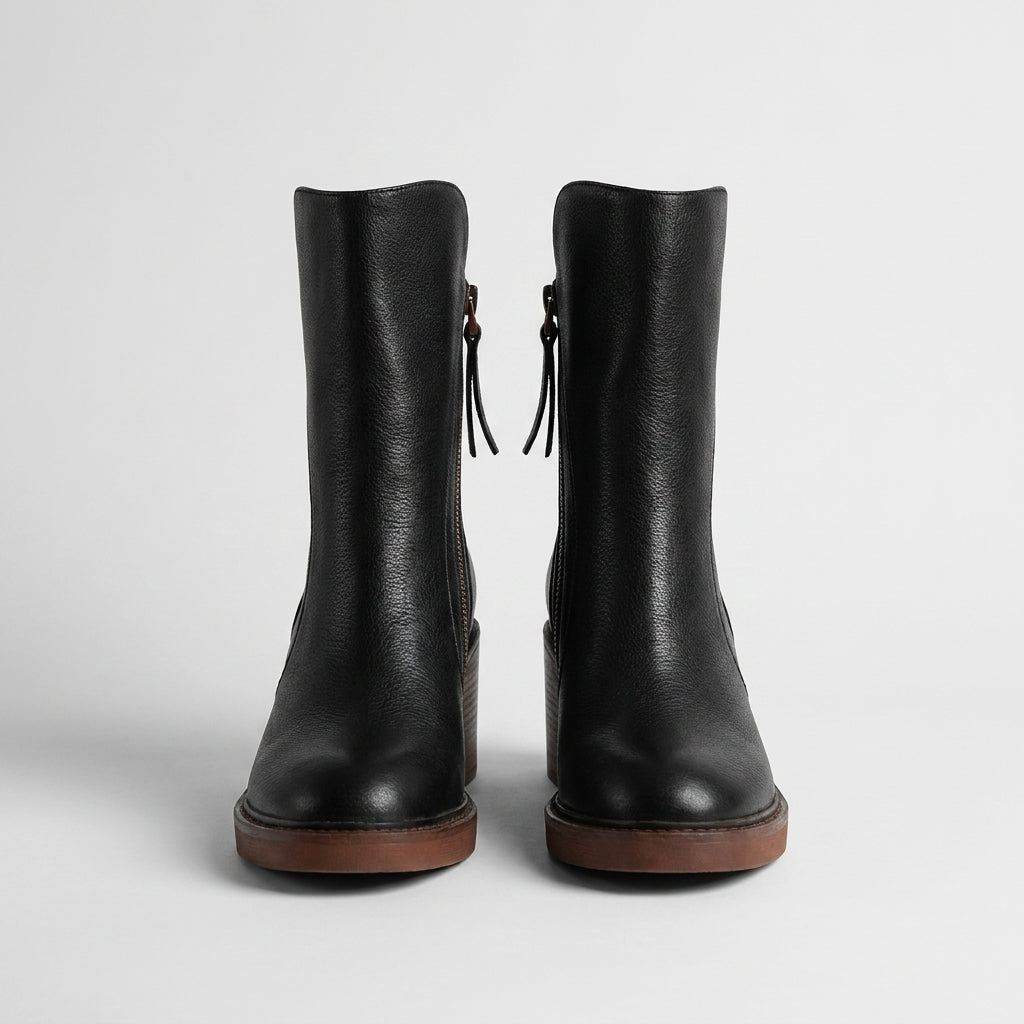 Botines De Piel Con Pelo Interior – Elegantes Y Cómodos