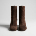 Botas De Tacón Bajo De Ante – Comodidad Diaria