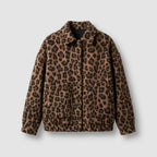 Chaqueta Corta con Estampado de Leopardo Mujer