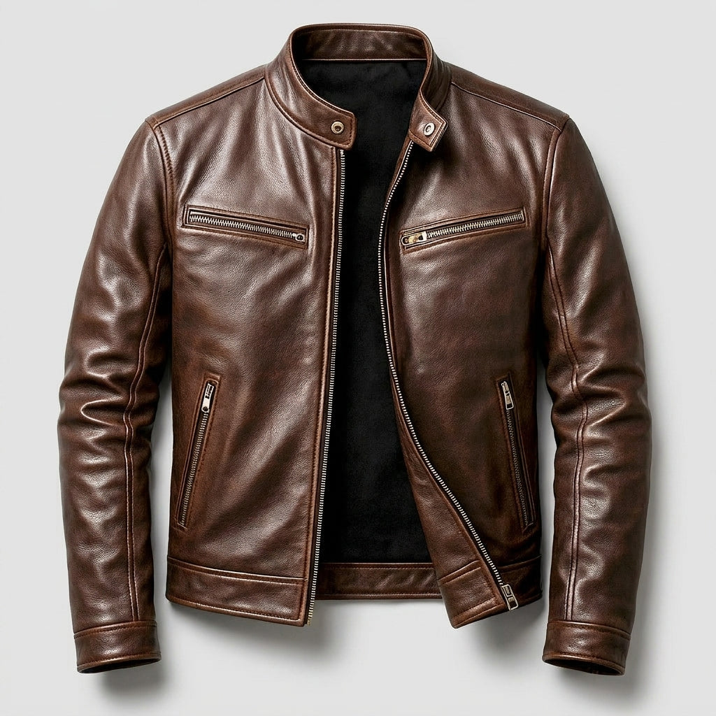 Chaqueta De Piel Vintage Para Hombre – Estilo Atemporal