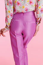 Pantalón De Vestir Shantung Tiro Alto Mujer