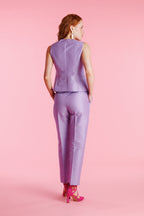 Pantalón De Vestir Shantung Tiro Alto Mujer