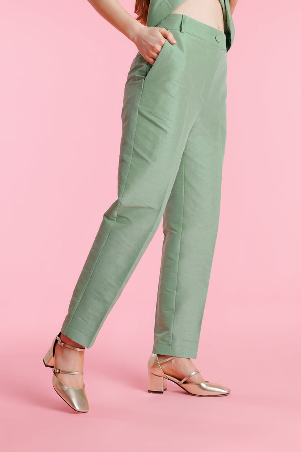 Damen-Shantunghose mit hohem Bund