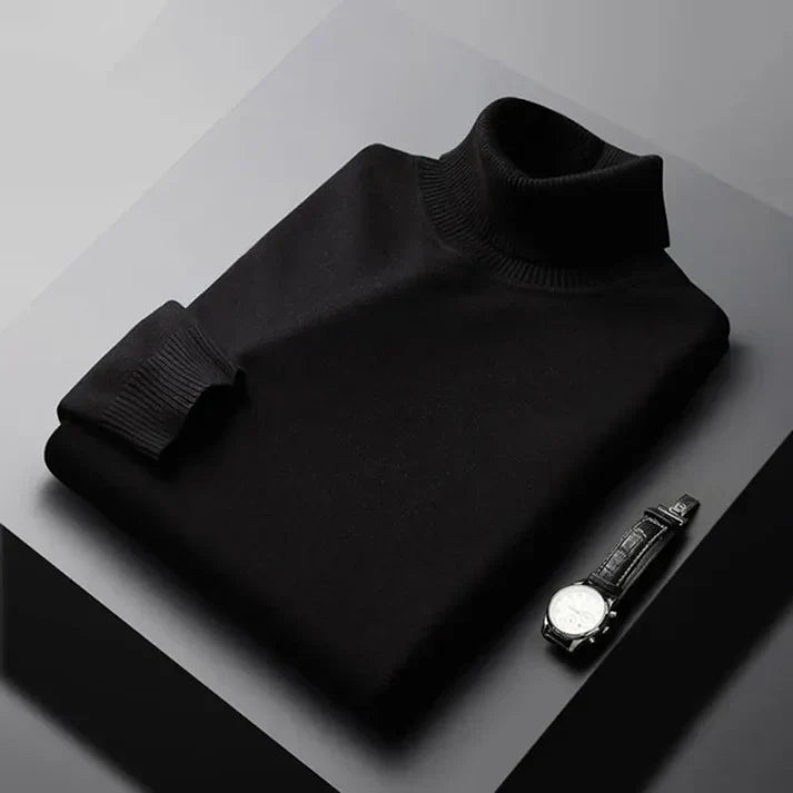 Jersey De Cuello Alto Hombre 100% Cachemira Elegante
