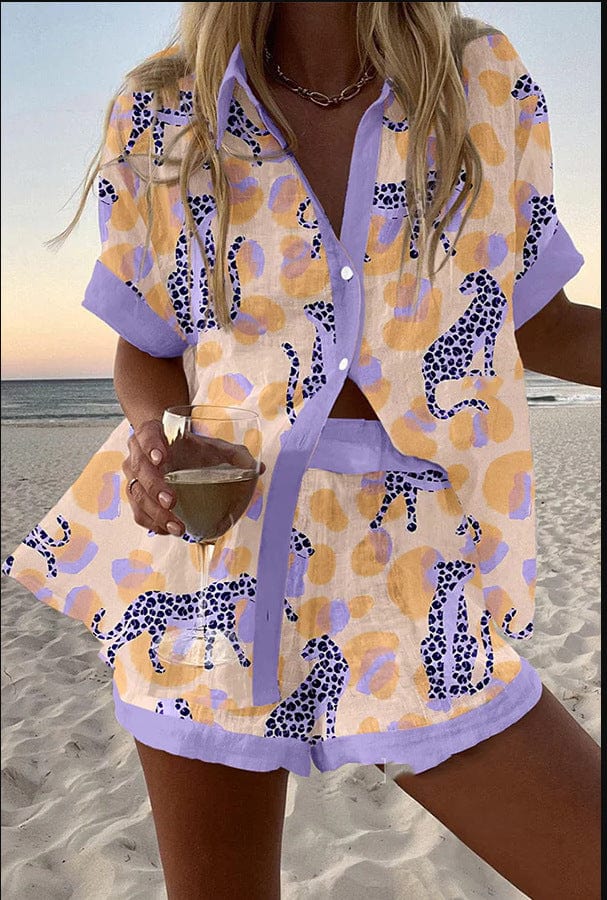 Set Camiseta y Shorts Lino Algodón Mujer Casual
