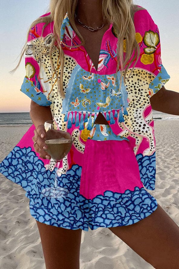 Set Camiseta y Shorts Lino Algodón Mujer Casual