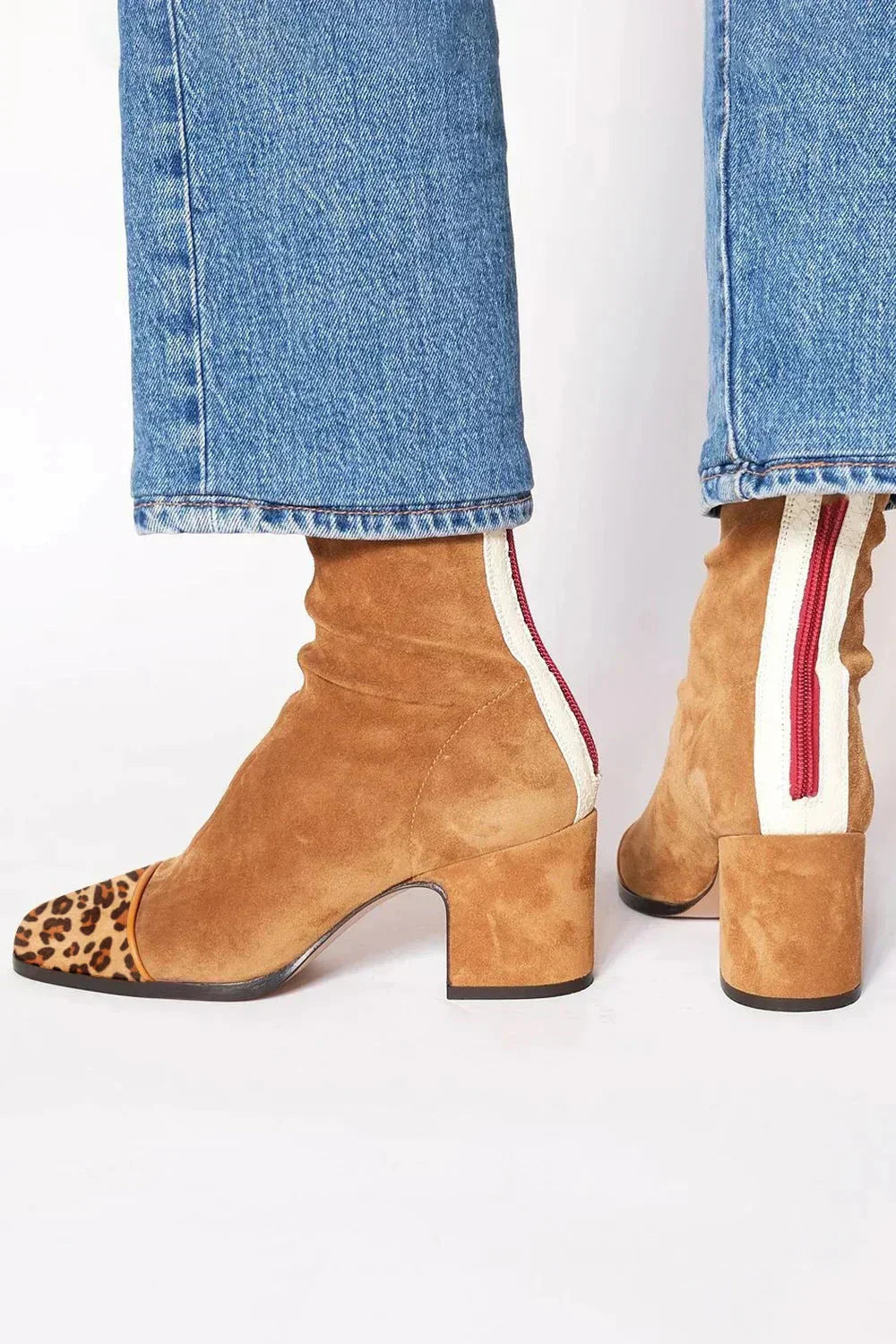 Botas De Tacón Bajo De Ante – Comodidad Diaria