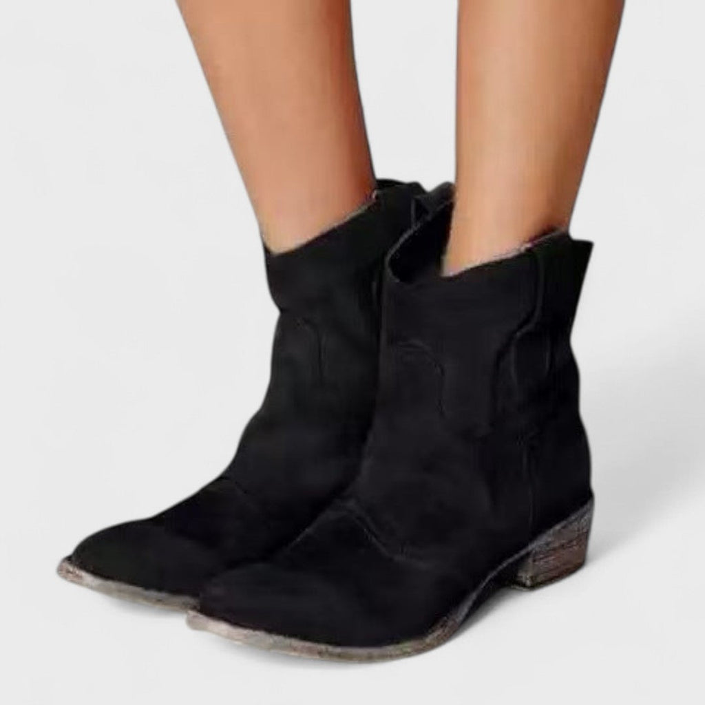 Botines Cowboy Mujer Con Tacón Ancho y Estilo Casual
