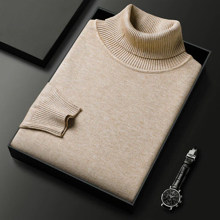 Jersey De Cuello Alto Hombre 100% Cachemira Elegante