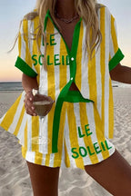 Conjunto Camilla De Camiseta Y Shorts Lino Algodón