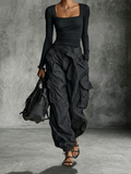 Women's Set with Square-Neck Top and Urban Cargo Pants