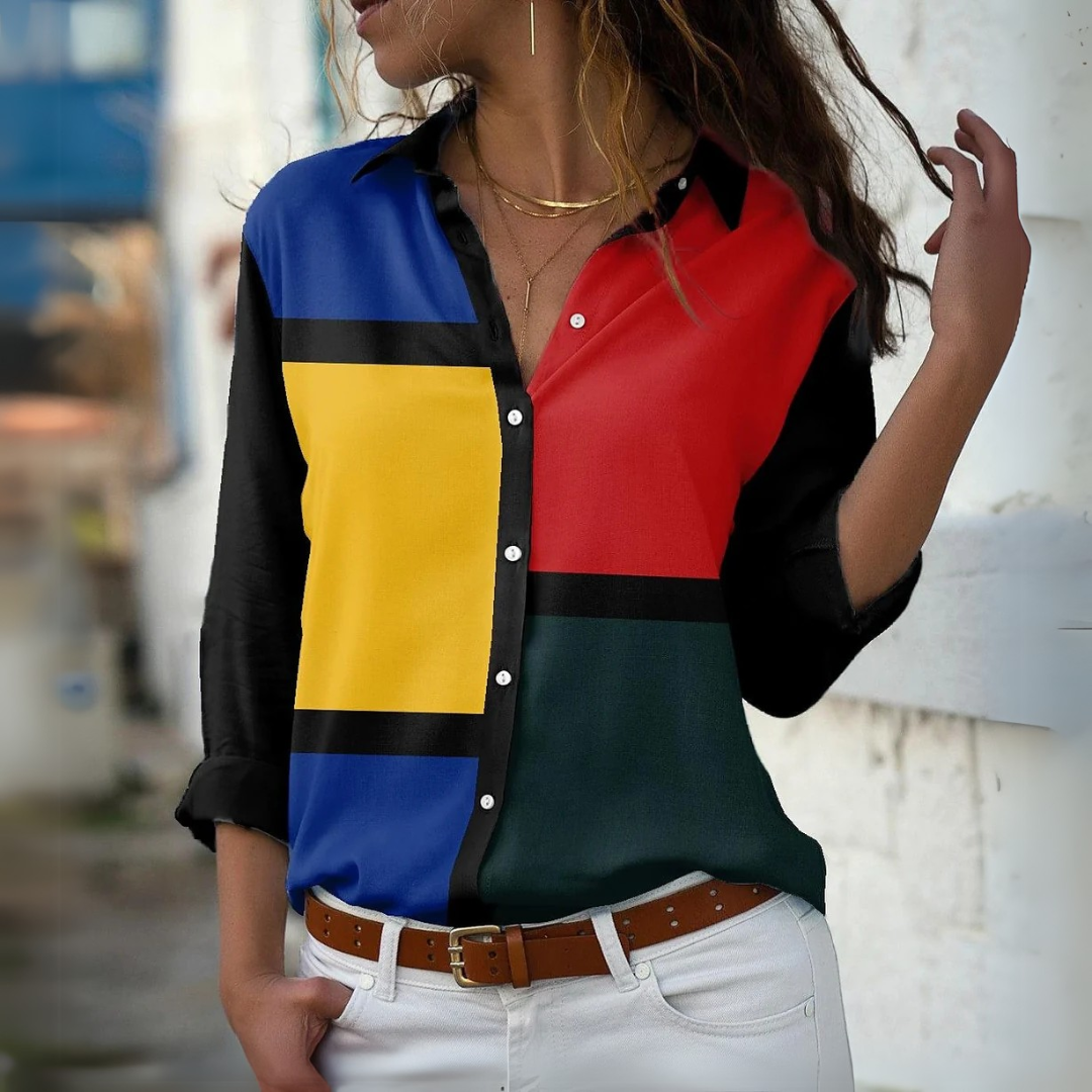 Elegante bedruckte Damenbluse – Femininer Schnitt