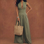 Vestido Entallado con Cremallera y Falda Fluida