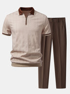 Conjunto Polo De Punto Con Cremallera Y Pantalón Slim
