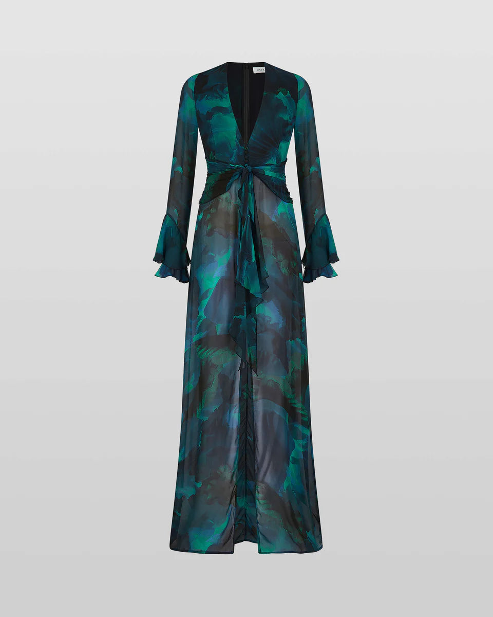 Vestido Maxi Floral Fiorella Escote en V