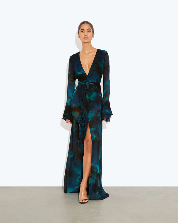 Vestido Maxi Floral Fiorella Escote en V